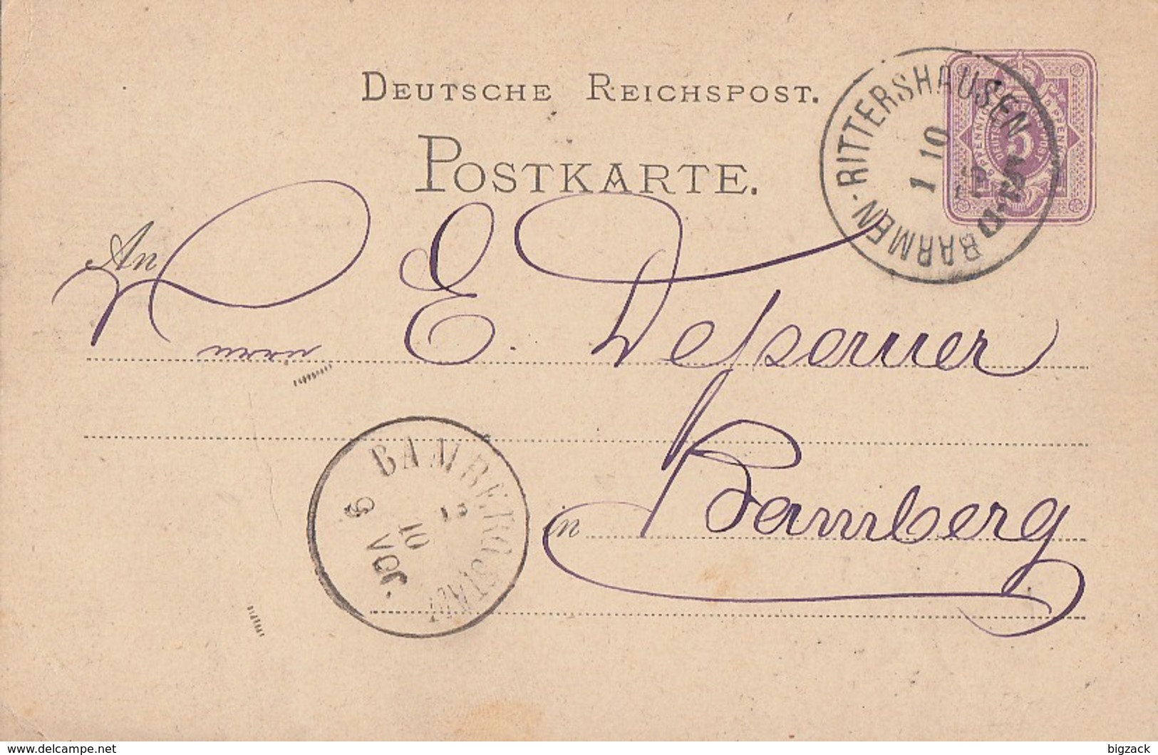 DR Ganzsache K1 Barmen-Rittershausen 1.10.75 - Briefe U. Dokumente