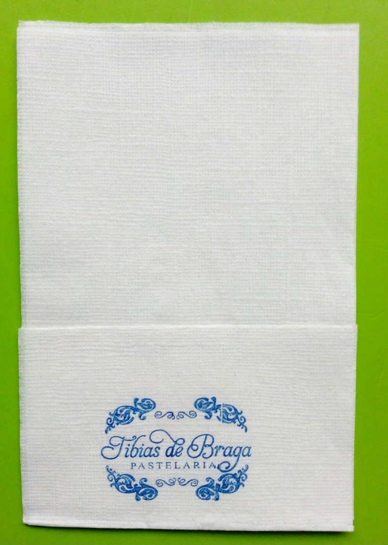 Servilleta,serviette .Tibias De Braga, Pastelaria. Braga.Portugal - Company Logo Napkins