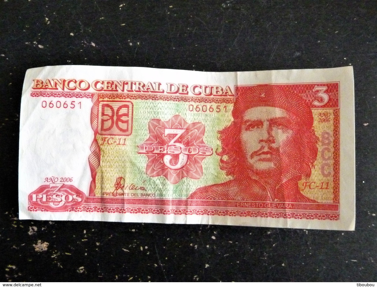 BILLET BANQUE CUBA 3 PESOS 2006 CHE ERNESTO GUEVARA - Cuba