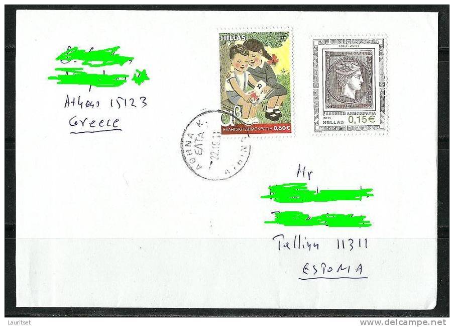 GRIECHENLAND GREECE Letter To Estonia Estland 2011 - Storia Postale