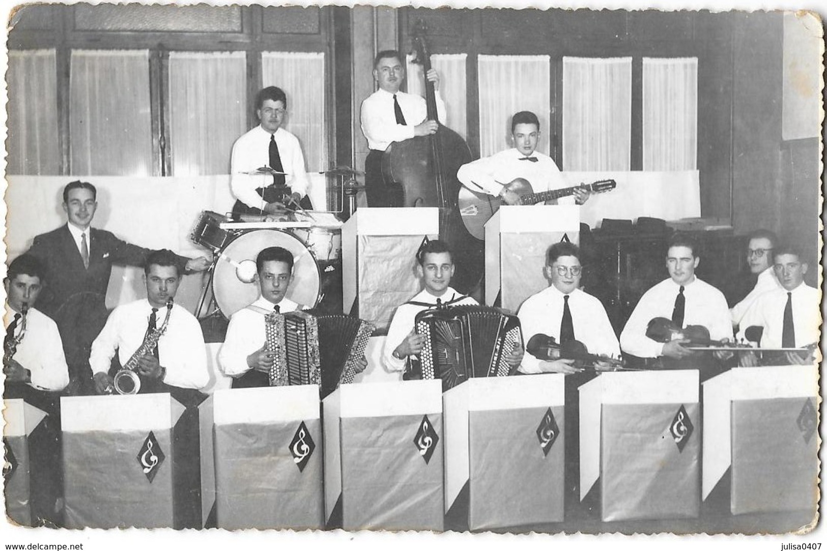 AUXONNE (21) Carte Photo Orchestre Bal Du Grand Cerf 23 Janvier 1953 - Auxonne