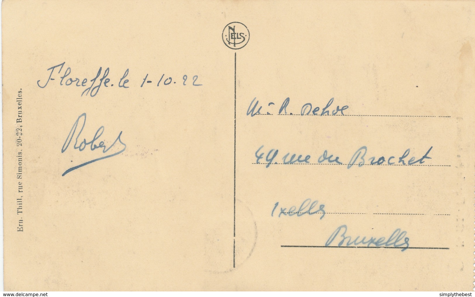 651/28 - Carte-Vue Chateau De Dorlodot FLOREFFE - TP Houyoux FLOREFFE 1922 Vers BXL - COB 50 EUR S/document. - 1922-1927 Houyoux