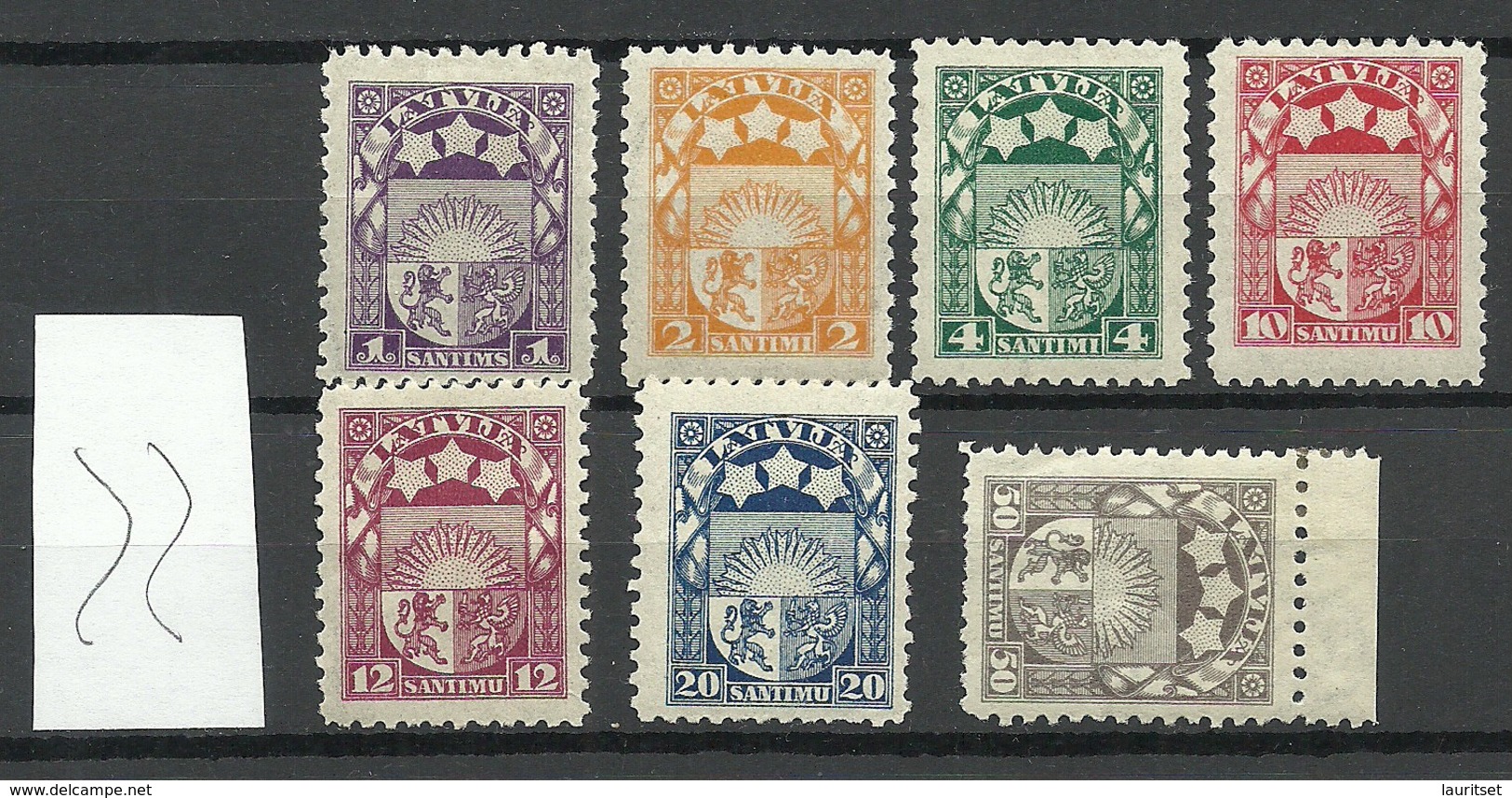 LETTLAND Latvia 1923/25 = 7 Values From Set Michel 89 - 99 * - Lettonie