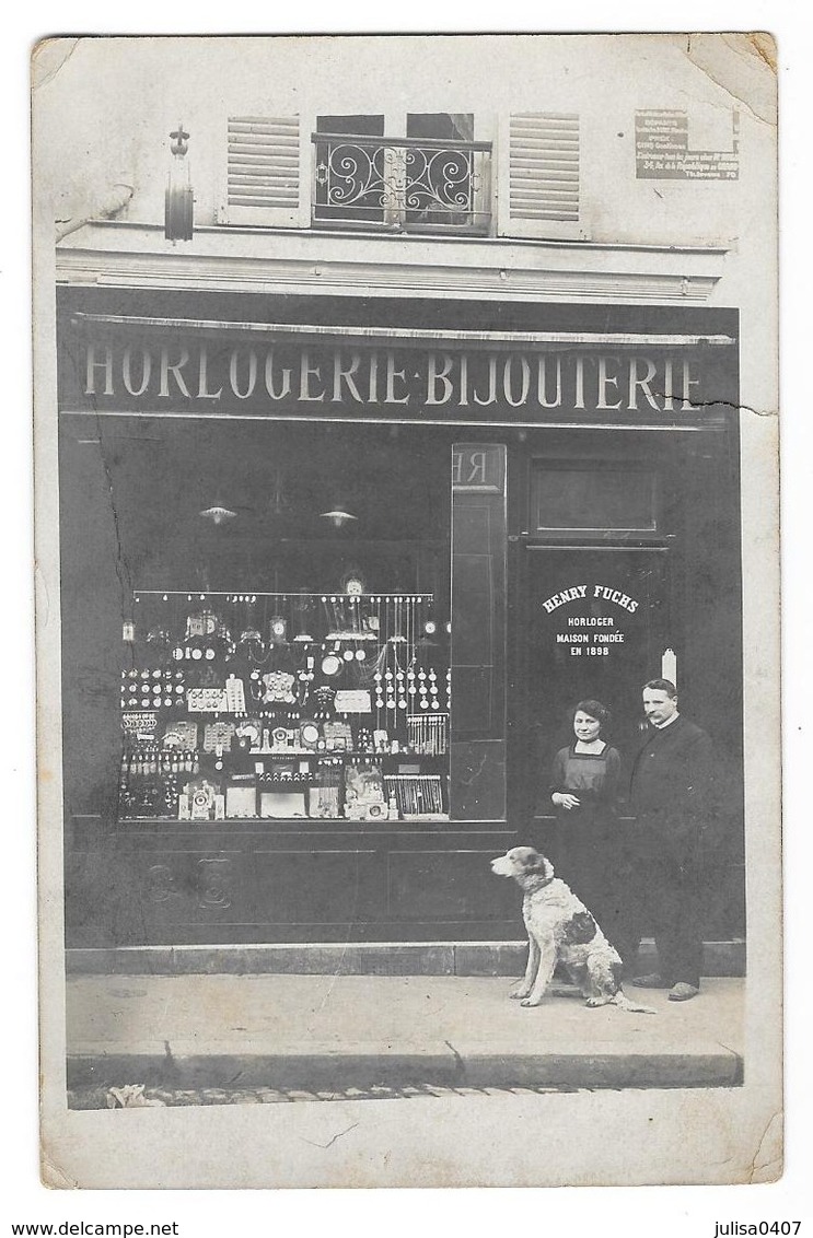 HORLOGERIE BIJOUTERIE Carte Photo Devanture Maison Henry Fuchs - Geschäfte