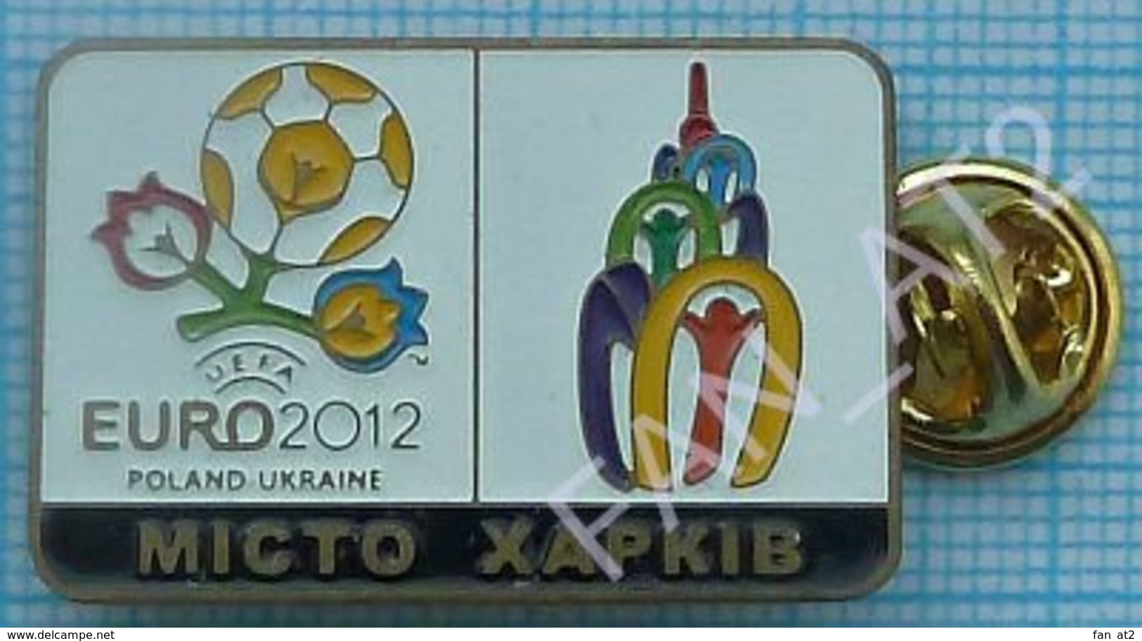 UKRAINE / Badge / POLAND / Pin. Football. Europe Championship. UEFA . EURO 2012. Host City Kharkiv . - Football