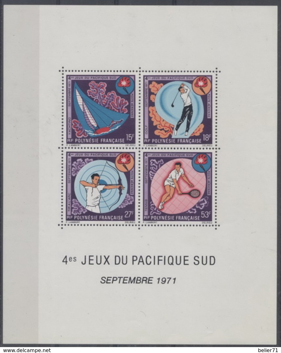 France, Polynésie : Bloc N° 2 Xx Neuf Sans Trcae De Charnière Année 1971 - Hojas Y Bloques