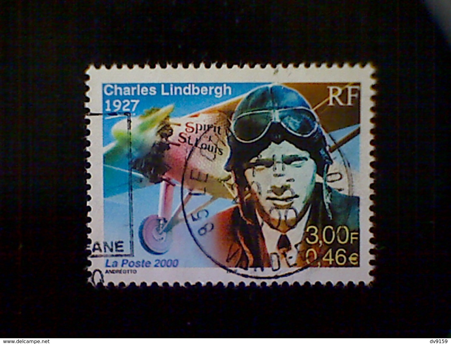 France, Scott #2769c, Used (o), 2000, Lindbergh's Solo Flight, 3f/.46e, Multicolored - Used Stamps