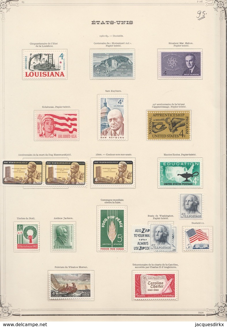 USA  .  10   Pages  Avec Timbres     .     *  Et  **  (90%:  ** ) - Unused Stamps