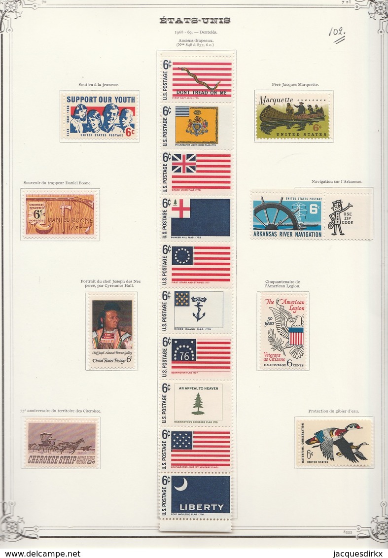 USA  .  10   Pages  Avec Timbres     .     *  Et  **  (90%:  ** ) - Ongebruikt