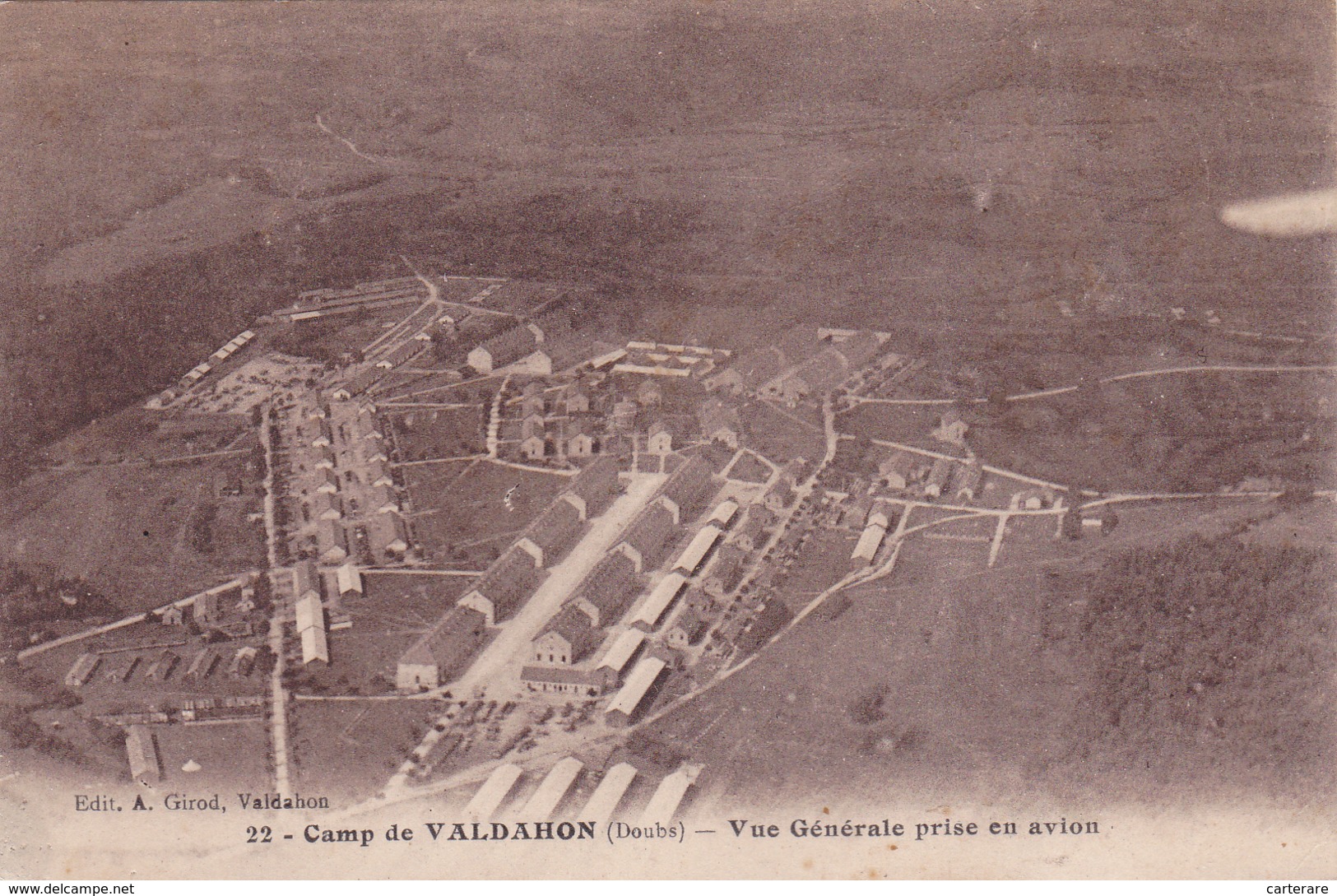 25,DOUBS,CAMP VALDAHON,VUE AERIENNE ANCIENNE 1925 - Autres & Non Classés