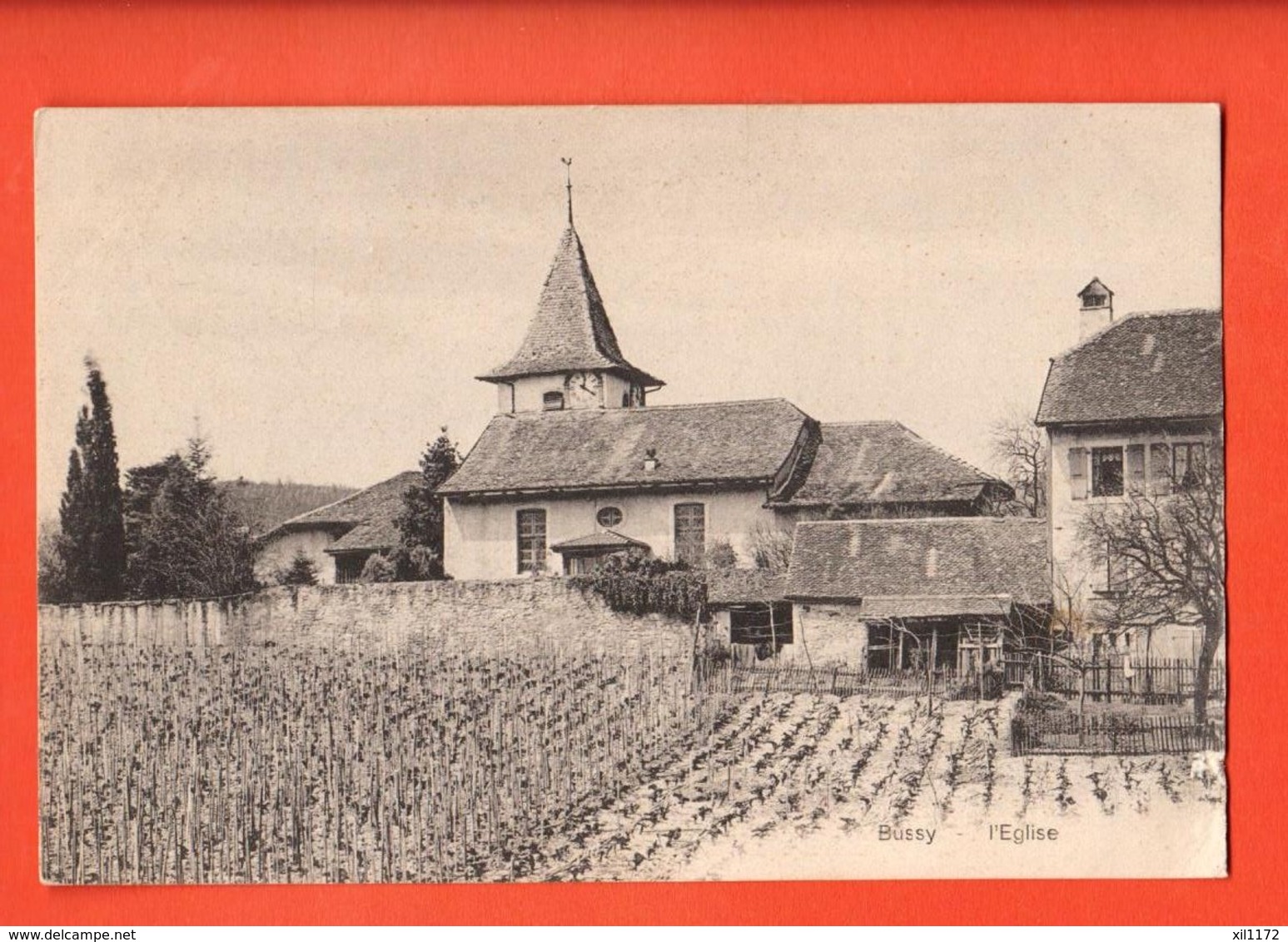 TRV-10  Bussy Sur Morges L'Eglise Et Vignoble. Cachet 1907 Pour Panama. - Morges