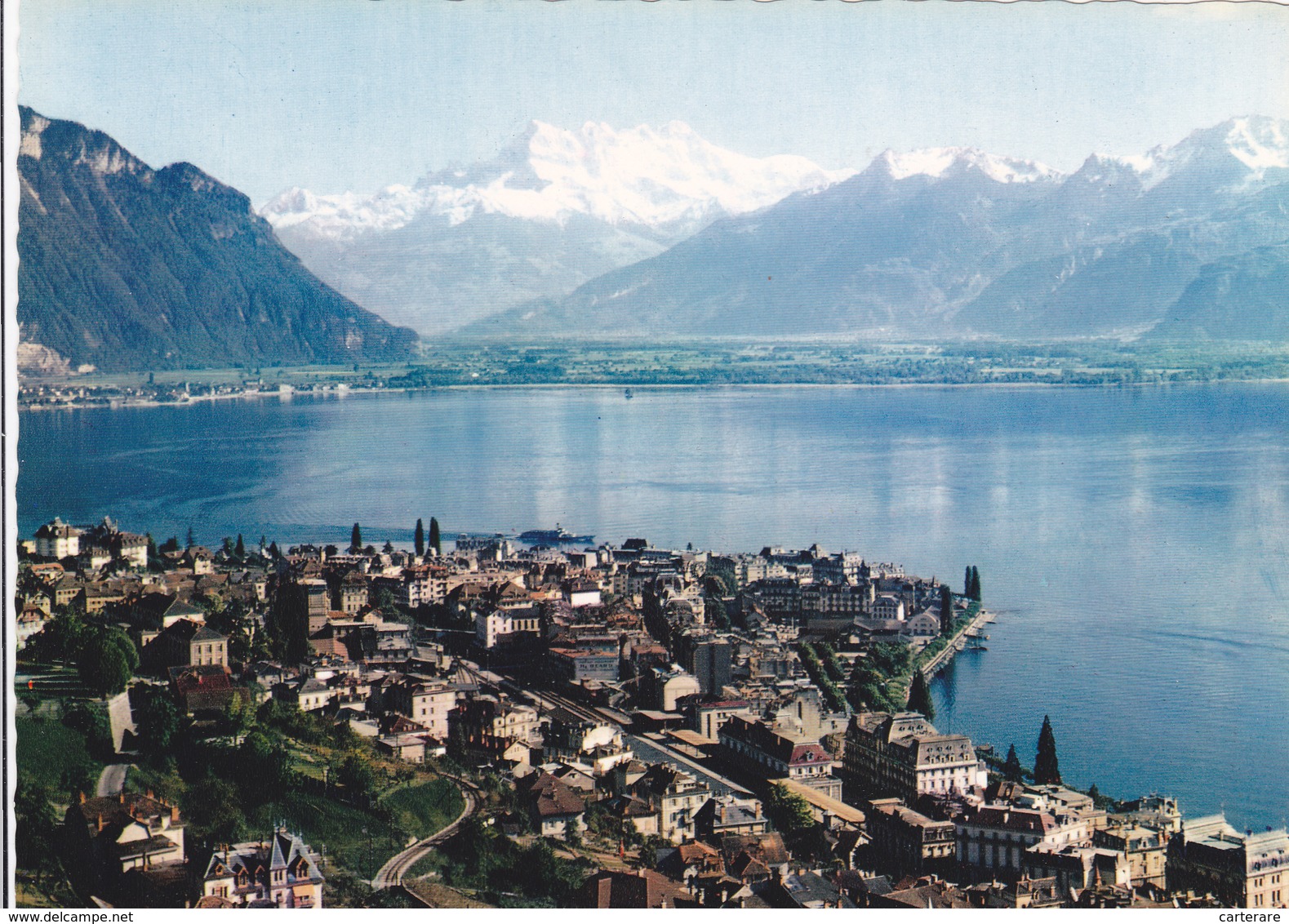 SUISSE,SWITZERLAND,SVIZZERA,SCHWEIZ,HELVETIA,SWISS ,VAUD,MONTREUX,VUE AERIENNE JAEGER,FORMAT 21 CM X 15 CM RARE - Montreux