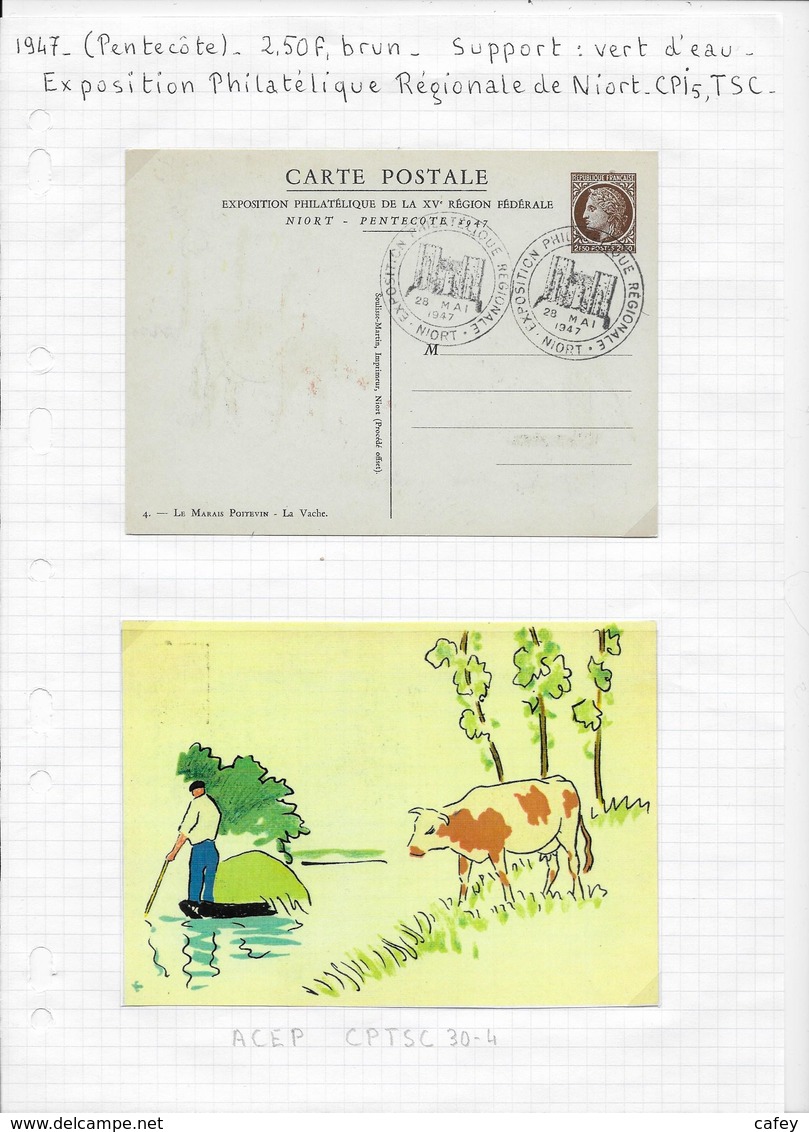 FRANCE Dispersion Collection ENTIERS POSTAUX - Cartes Postales Types Et TSC (avant 1995)