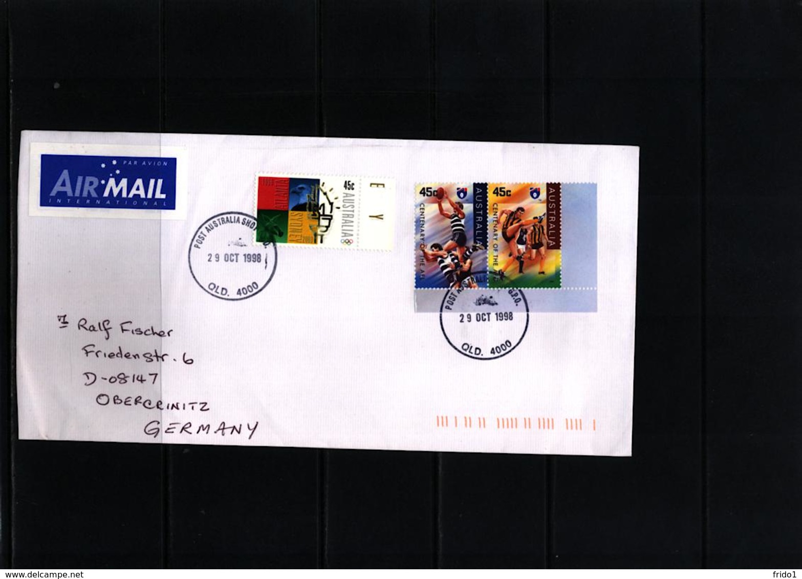 Australia 1998 Rugby Interesting Airmail Letter - Rugby