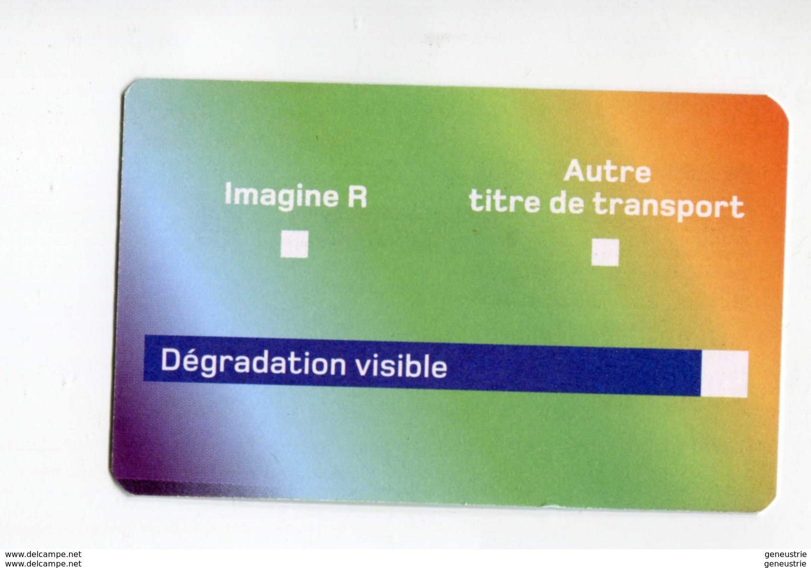 Carte Provisoire Vierge Type 1  SNCF / RATP Délivrée En Cas De Déterioration Du Titre Principal - Ticket RER Métro Paris - Europe