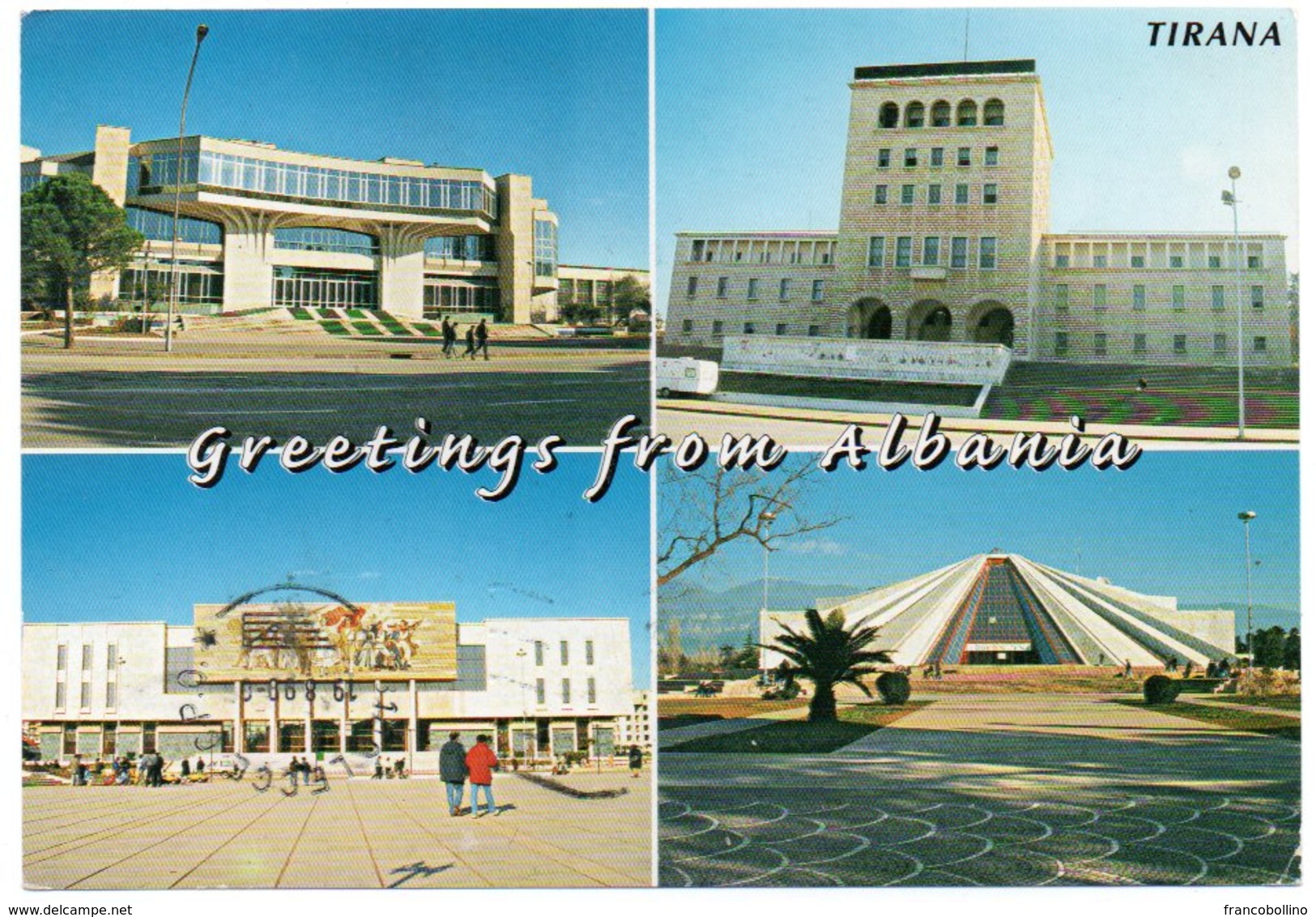 ALBANIA/SHQIPERIA - GREETING FROM ALBANIA / SOME IMPORTANT BUILDINGS IN TIRANA / THEMATIC STAMP-UNICEF - Albania