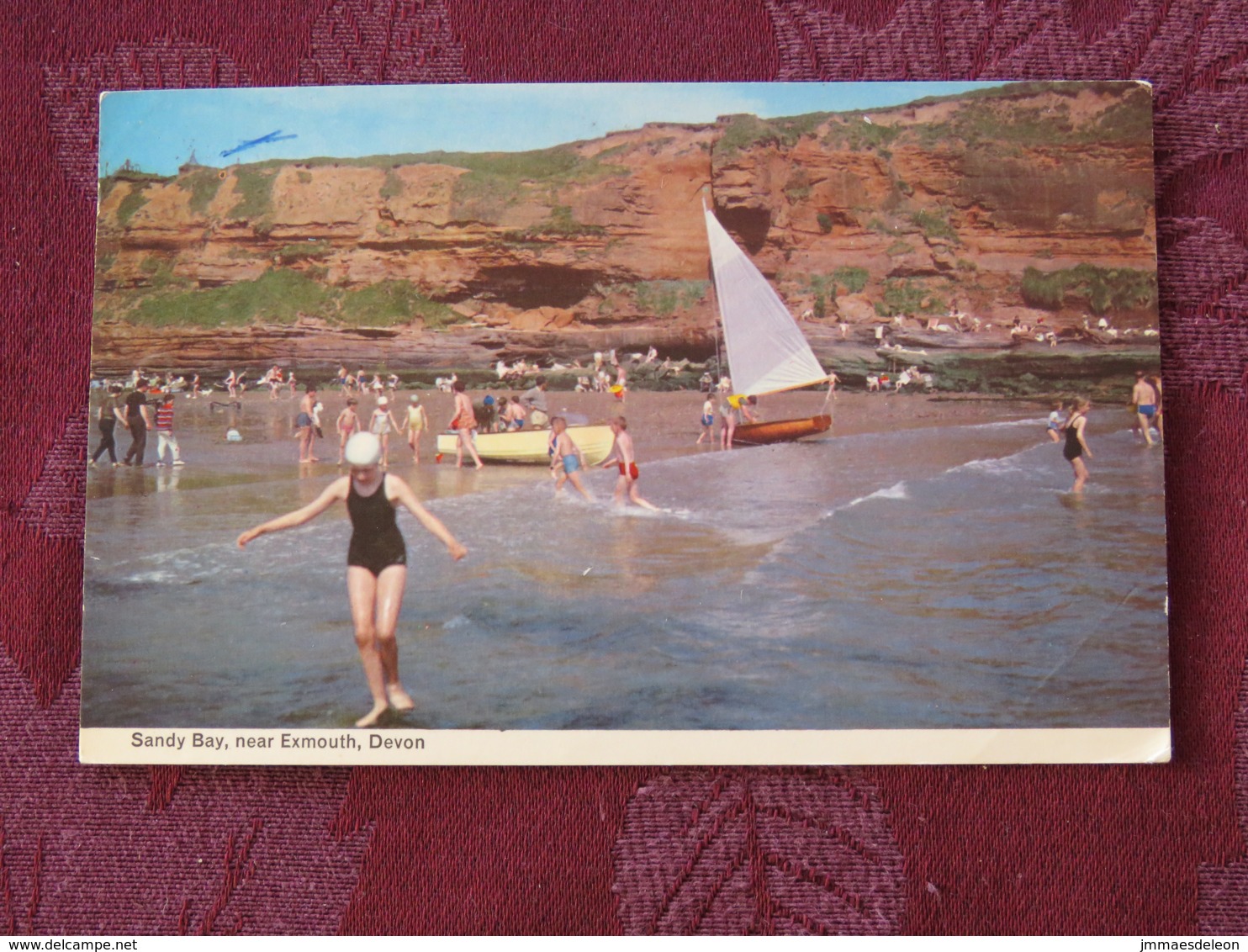 Great Britain 1968 Postcard " Sandy Bay Exmouth Devon" To England - Machin Stamp 4d - Autres & Non Classés