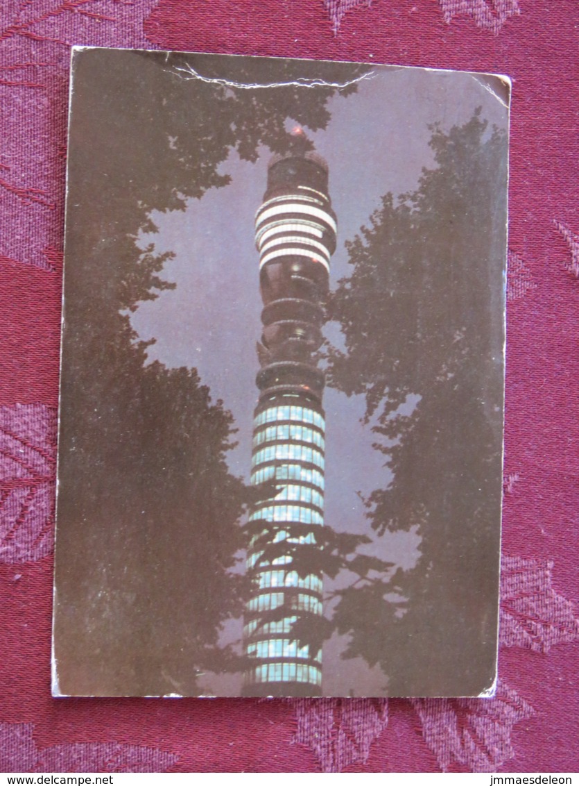 Great Britain 1968 Postcard " Post Office Tower In London " London (posted At Post Office Tower) To England - Machin Sta - Sonstige & Ohne Zuordnung