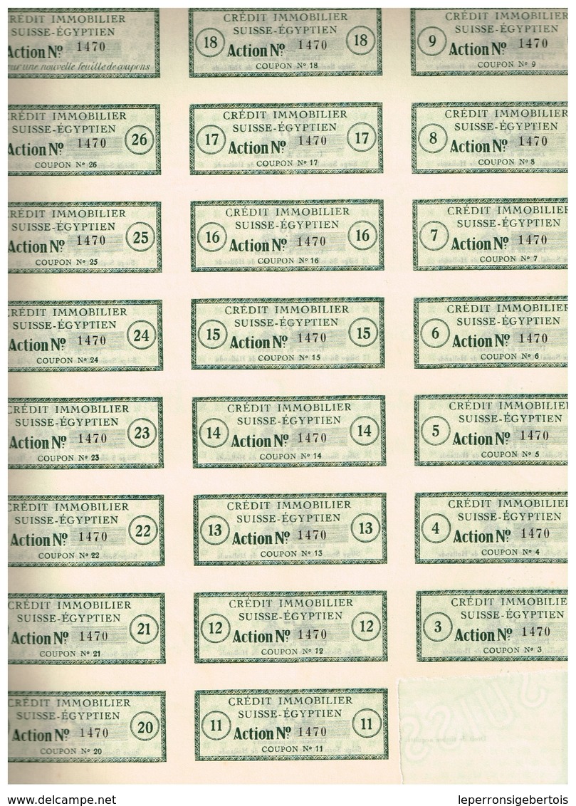 Titre Ancien - Crédit Immobilier Suisse - Egyptien - Titre De 1928 - N° 1470 - Banca & Assicurazione