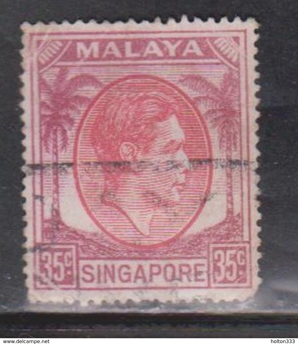 SINGAPORE Scott # 15 Used - KGVI & Palm Trees - Singapore (...-1959)