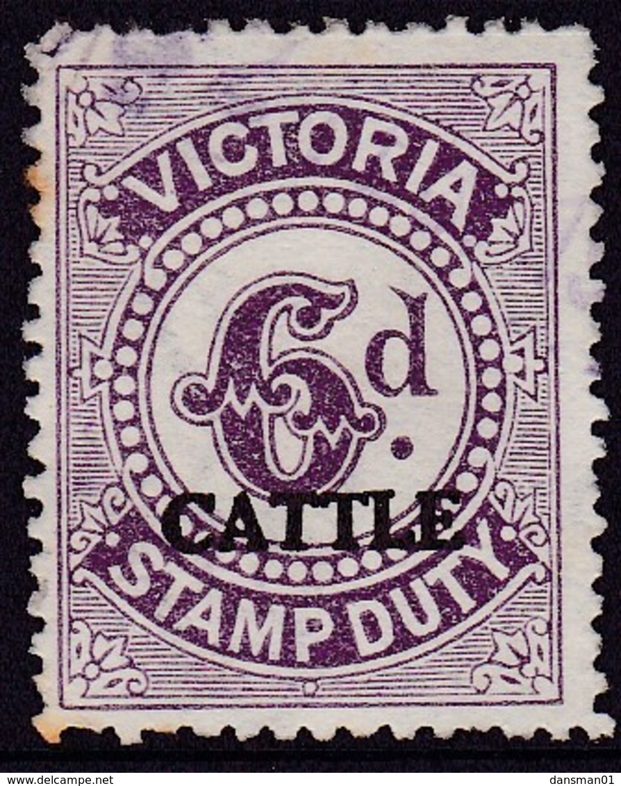 Australia Stamp Duty Cattle 6d Used - Fiscaux