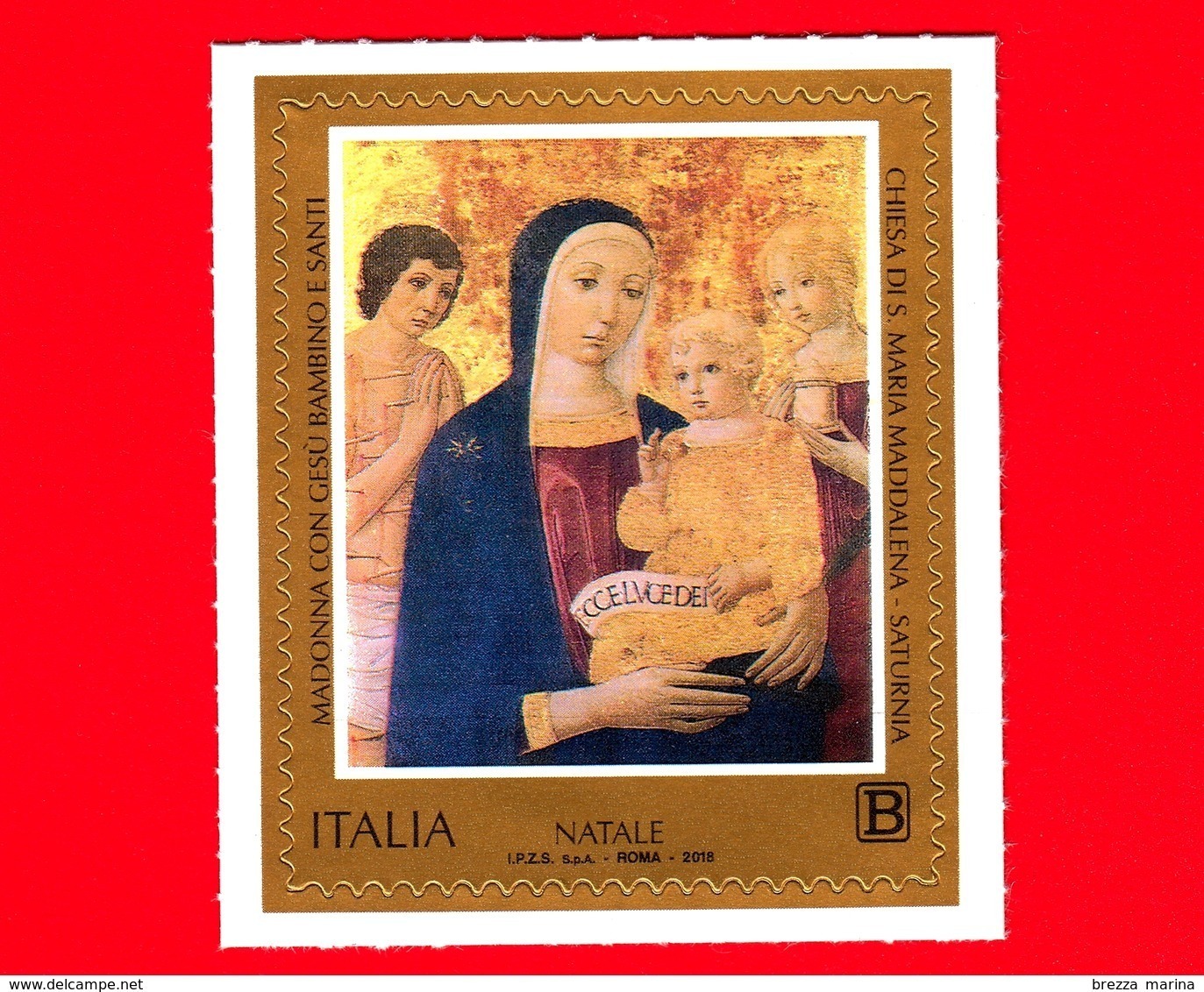 Nuovo - MNH - ITALIA - 2018 - Natale - Pittorico - Madonna Con Gesù Bambino E Santi - Saturnia - B - 2011-20:  Nuovi