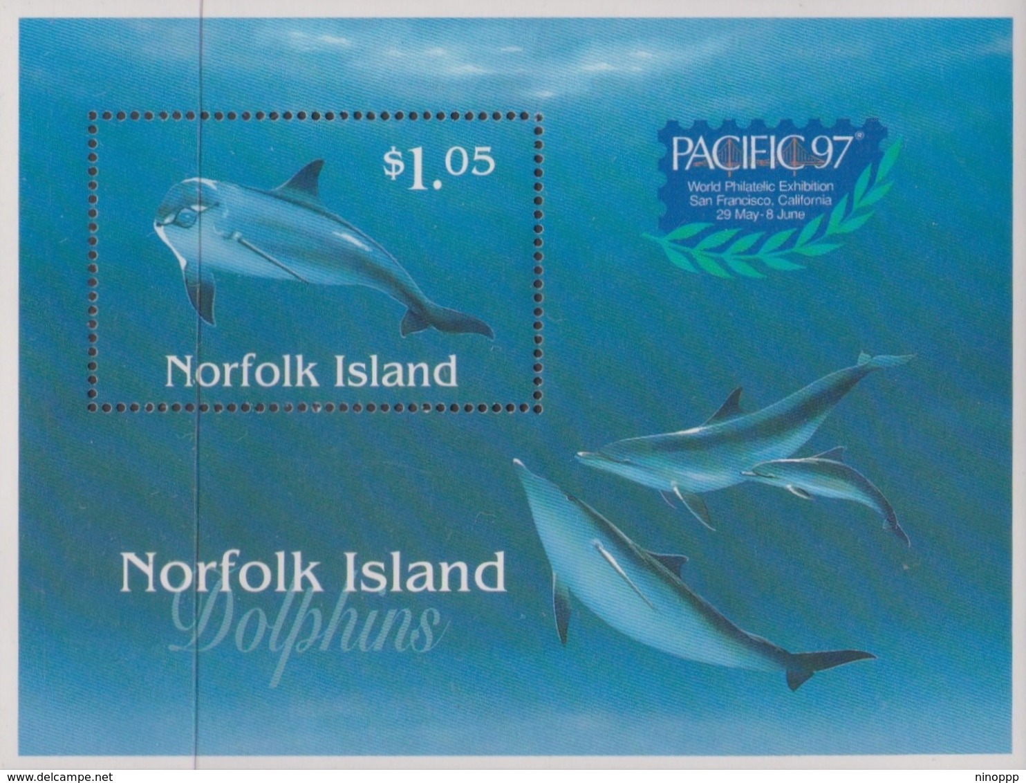 Norfolk Island ASC 628 MSa 1997 Dolphins MS Overprinted Pacific 97, Mint Never Hinged - Norfolk Island