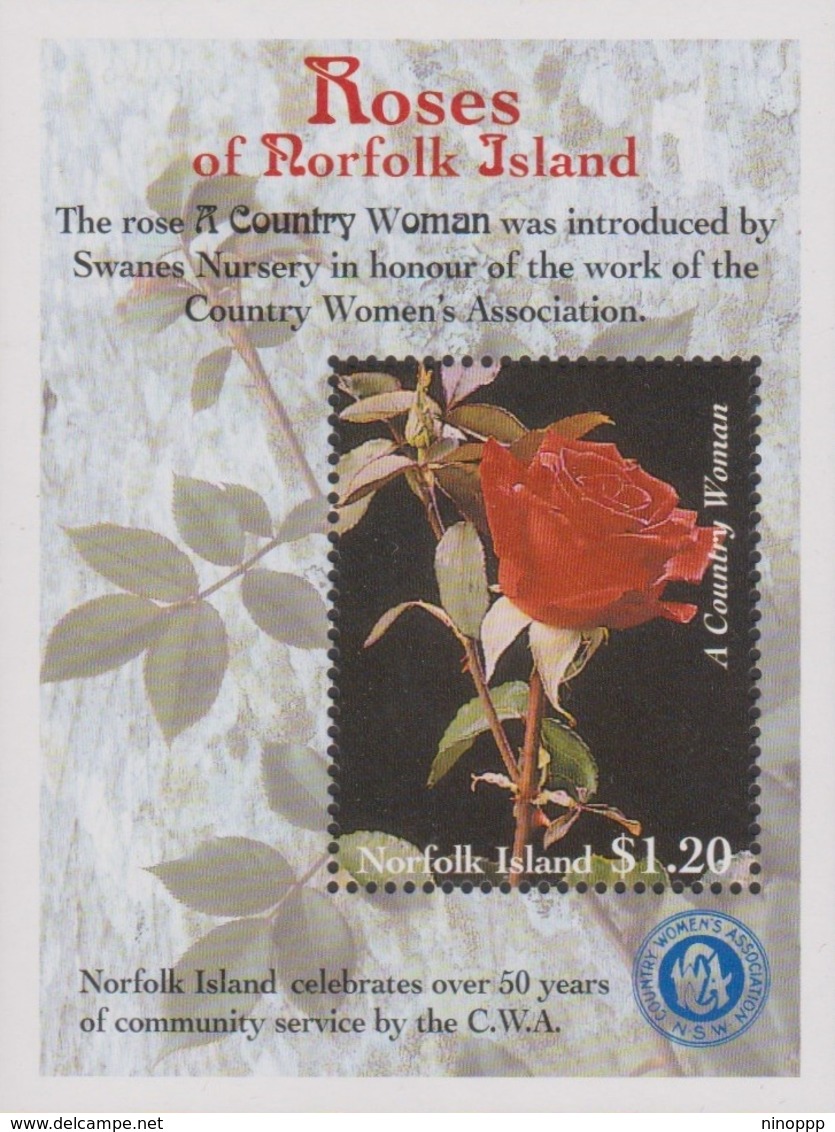 Norfolk Island ASC 693 MS 1999 Roses, Miniature Sheet, Mint Never Hinged - Norfolk Island