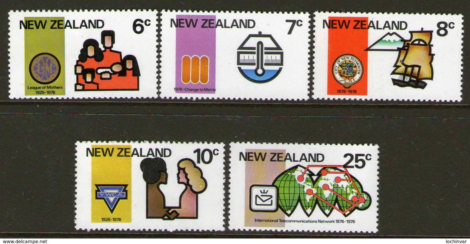 NEW ZEALAND, 1976 ANNIVERSARIES 5 MNH - Unused Stamps