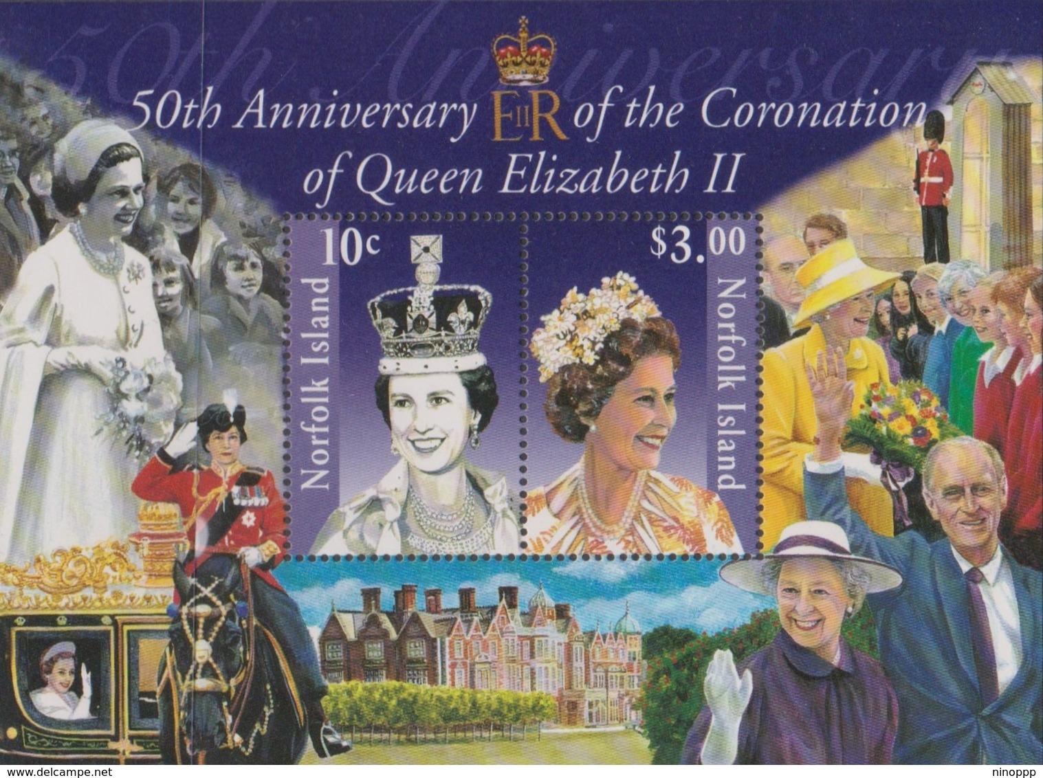 Norfolk Island ASC 837-838 2003 QE II Coronation Jubilee, Miniature Sheet, Mint Never Hinged - Norfolk Island