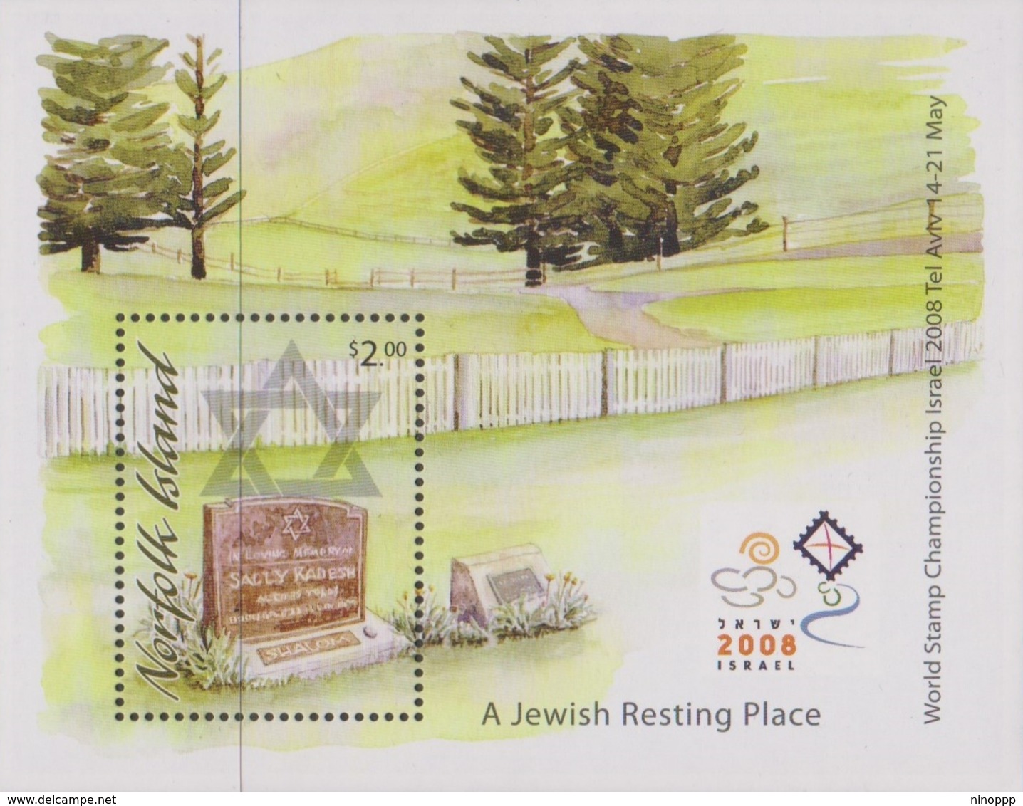 Norfolk Island ASC 1011 MS 2008 A Jewish Resting Place, Miniature Sheet, Mint Never Hinged - Norfolk Island
