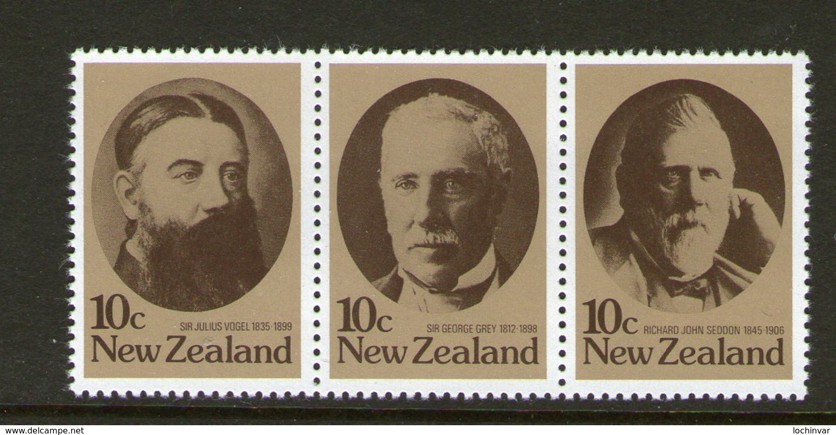 NEW ZEALAND, 1979 STATESMEN STRIP 3 MNH - Unused Stamps