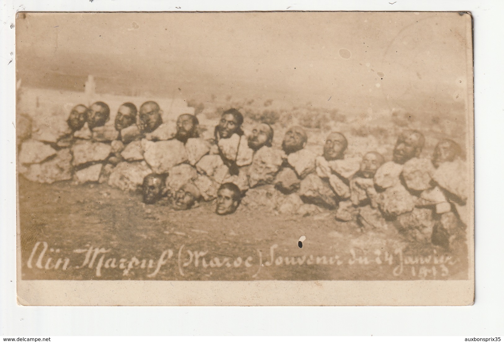 CARTE PHOTO - MILITAIRE - MAROC - MASSACRE DE AIN MAROUF LE 4 JANVIER 1913 - Guerres - Autres