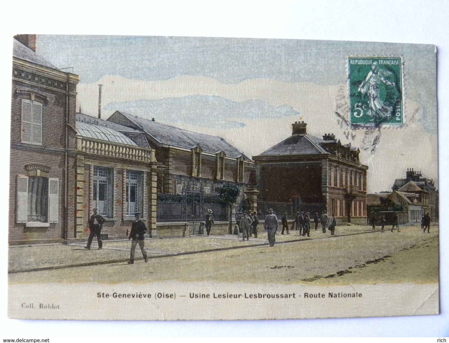 CPA (60) Oise - Ste Geneviève - Usine Lesieur-Lesbroussart - Route Nationale (carte Toilée) - Sainte-Geneviève