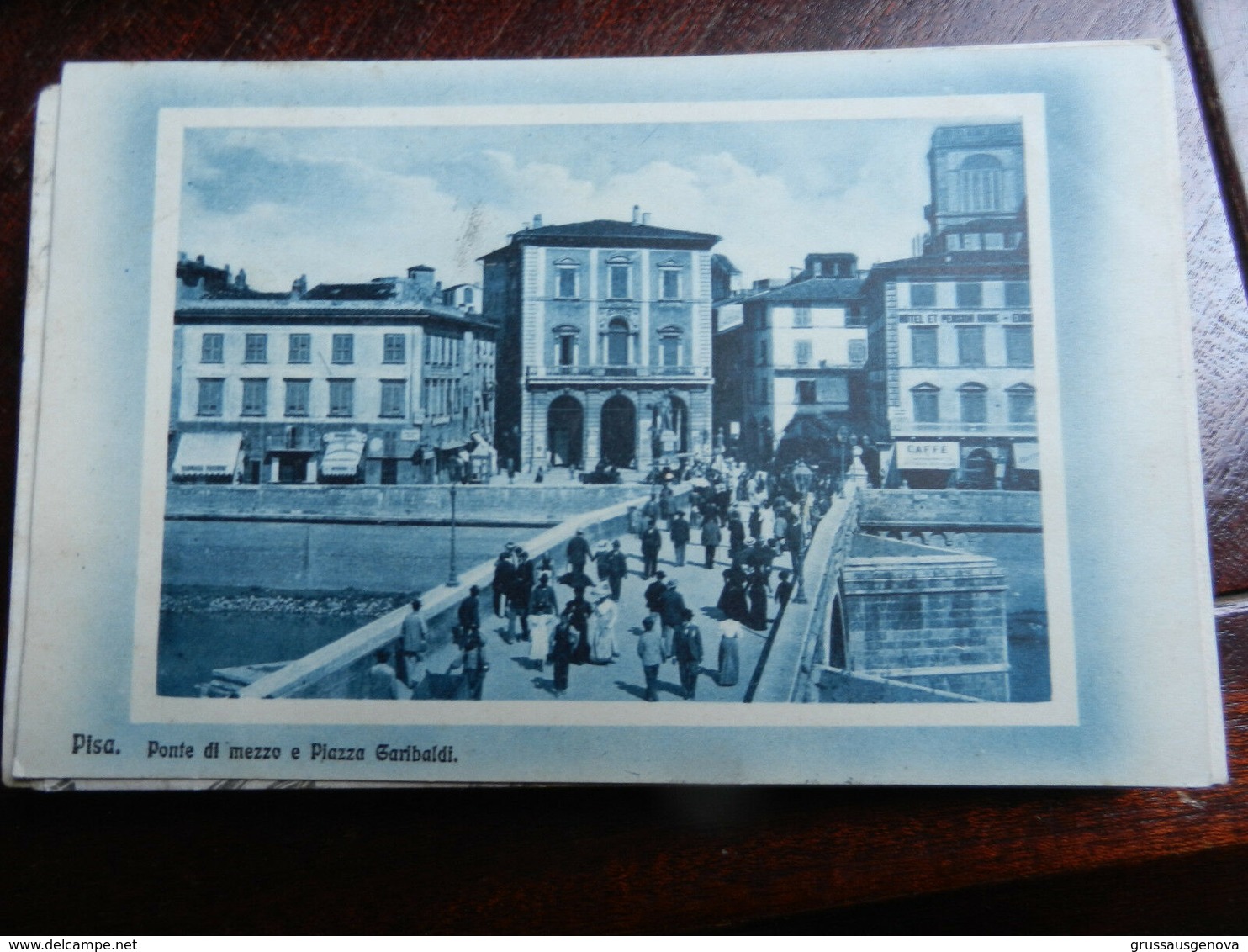 18084) PISA PONTE DI MEZZO E PIAZZA GARIBALDI VIAGGIATA 1910 MOLTO ANIMATA - Pisa