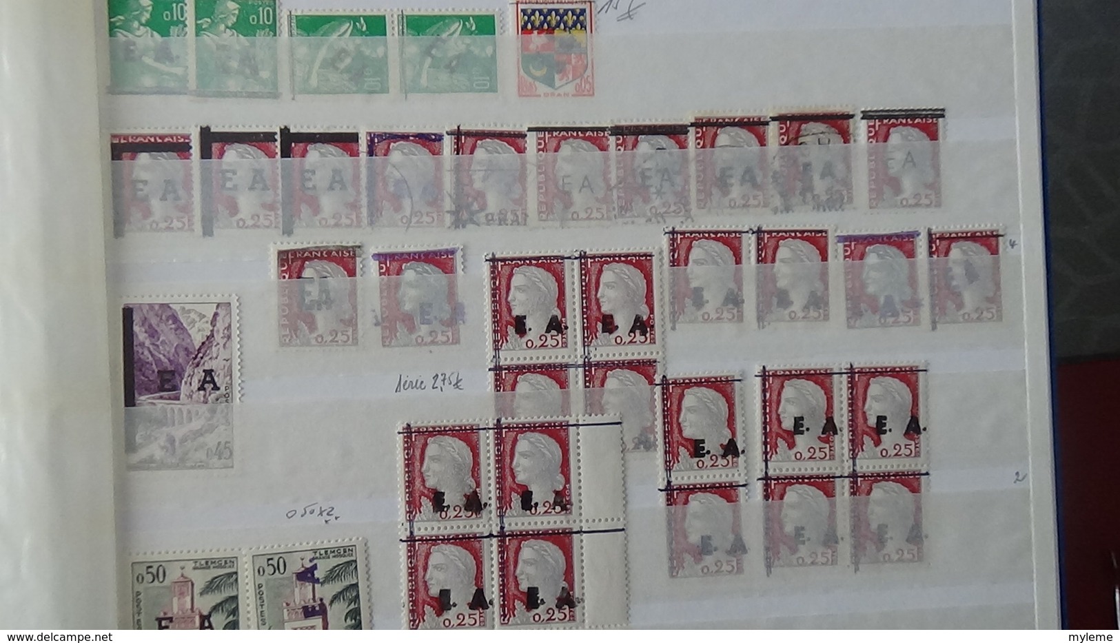 Belle collection de timbres surchargés EA tous états dont un bon pourcentage signés. Pas commun. A saisir !!!