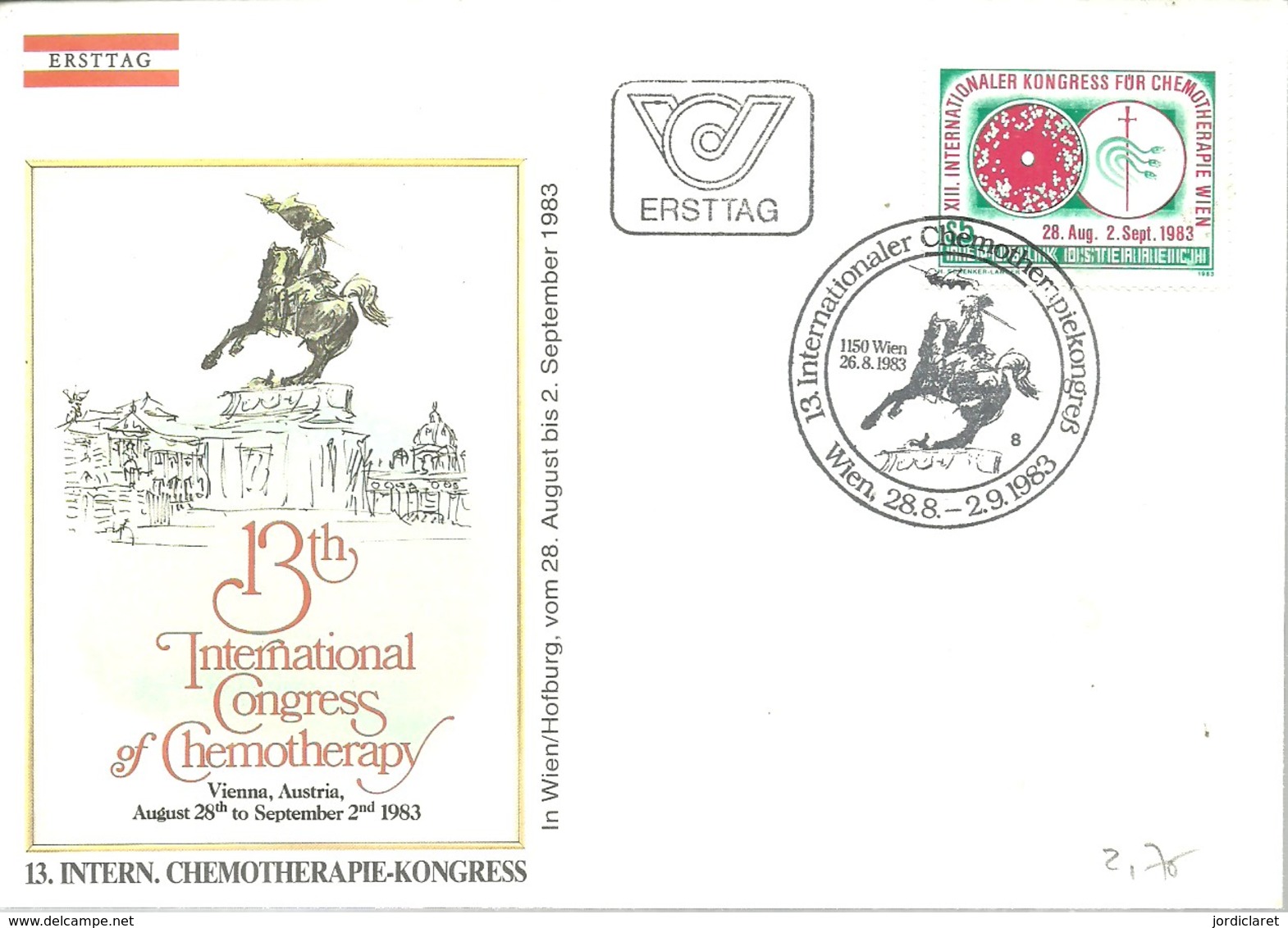 FDC AUSTRIA 1983 CHEMOTERAPIE - Medicina