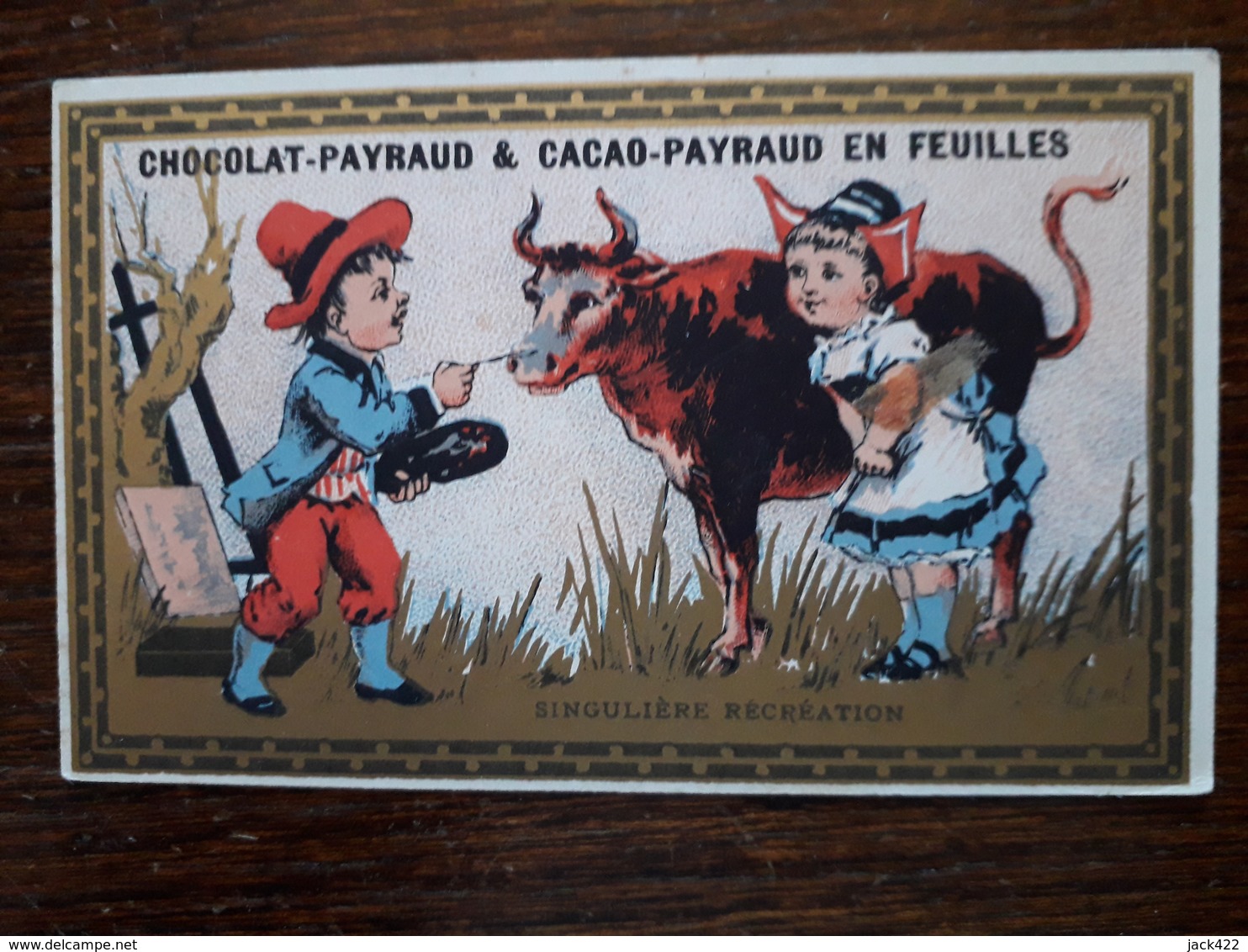 L16/41 Chromo. Chocolat Et Cacao Payraud . Singuliere Recreation - Other & Unclassified