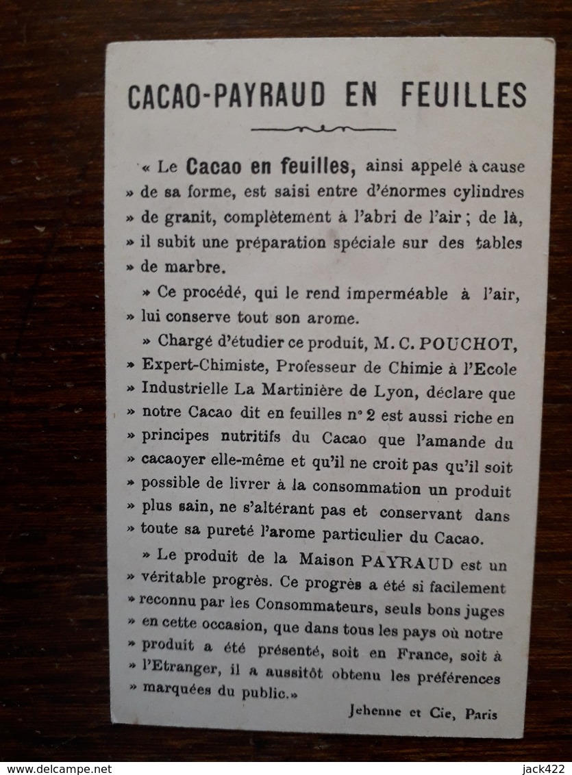 L16/41 Chromo. Chocolat Et Cacao Payraud . Singuliere Recreation - Other & Unclassified