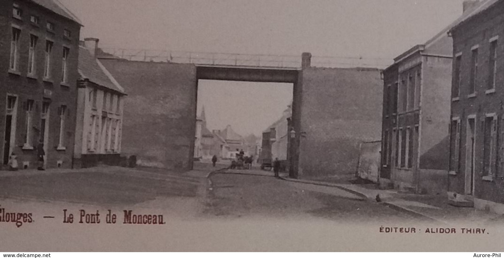 Elouges Le Pont De Monceau  Avec Attelage En Arrière Plan - Dour