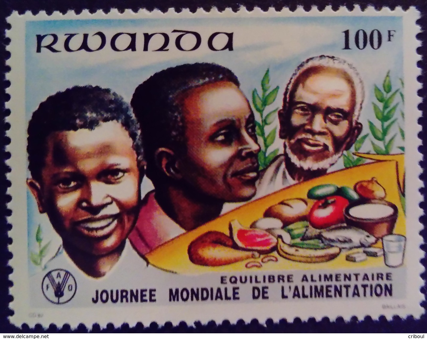 Rwanda 1982 Villageois Villager Alimentation Yvert 1046 ** MNH - Neufs