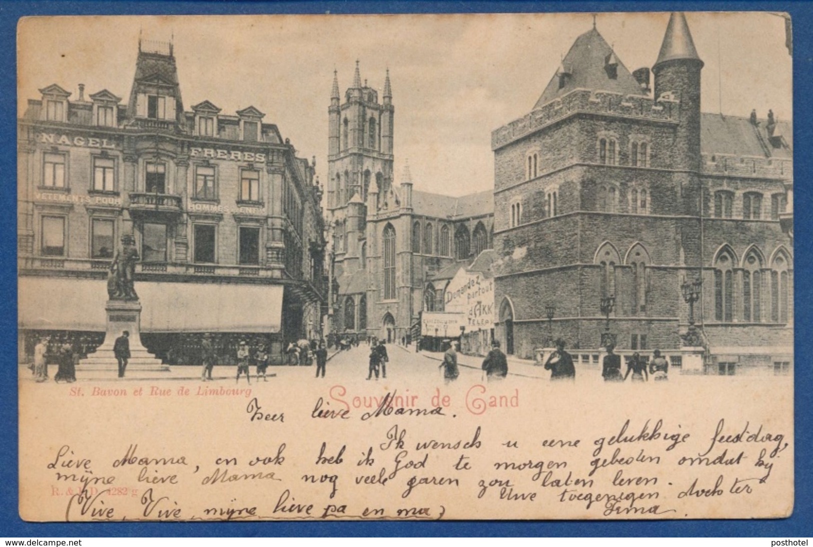 Souvenir De Gand - St-Bavon Et Rue De Limbourg - Gent