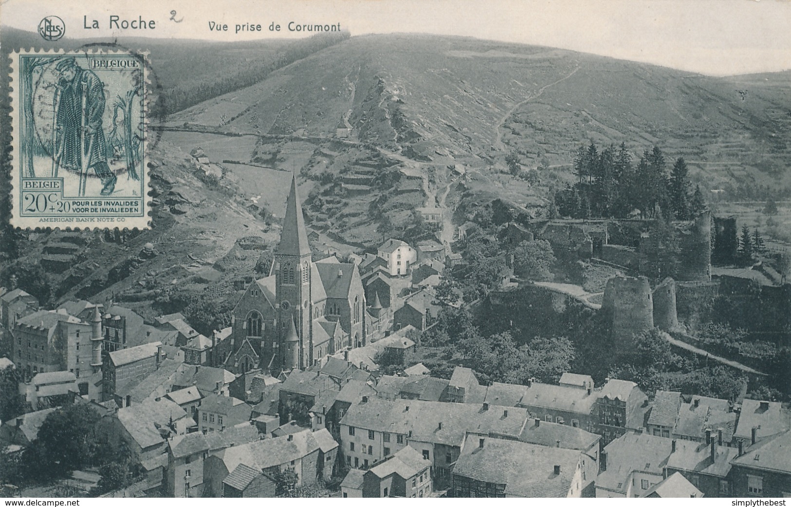 660/28 - Carte-Vue LA ROCHE TP 220 Invalides LA ROCHE Luxembourg 1923 Vers BRUXELLES - Lettres & Documents