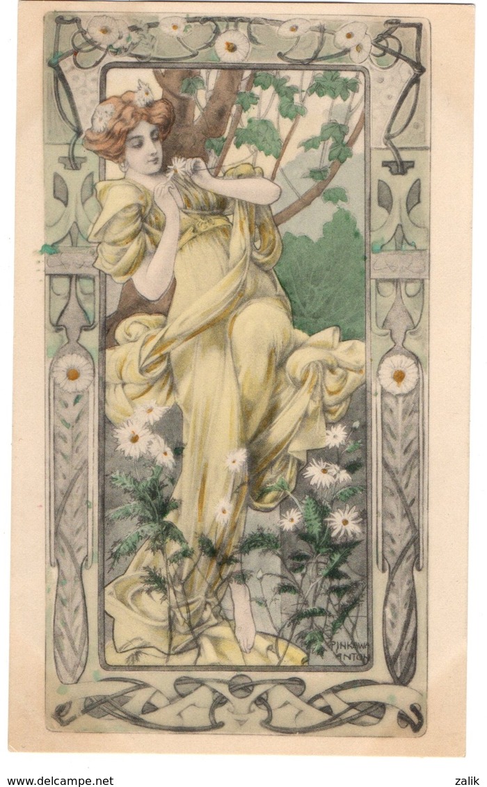 CPA - Illustrateur - Pinkawa - Femme - Art Nouveau - Pinkawa