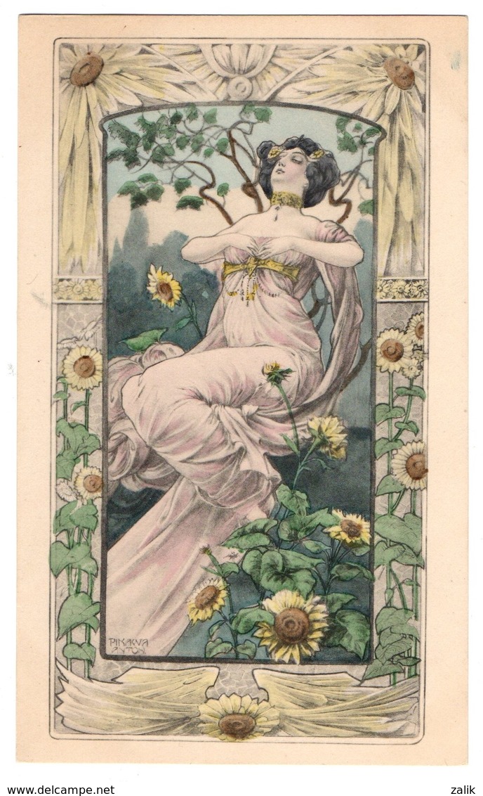 CPA - Illustrateur - Pinkawa - Femme - Art Nouveau - Pinkawa