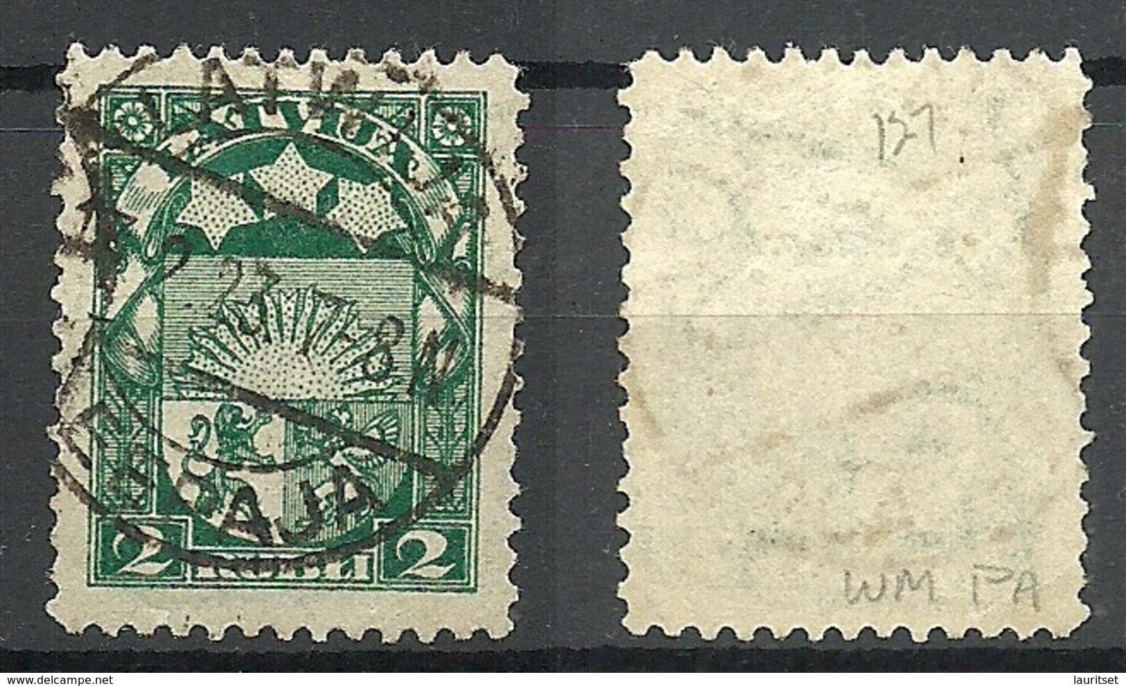 Latvia Lettland 1921 Michel 79 Mit WZ-Teile Gut Gestempelt Leepaja - Lettland