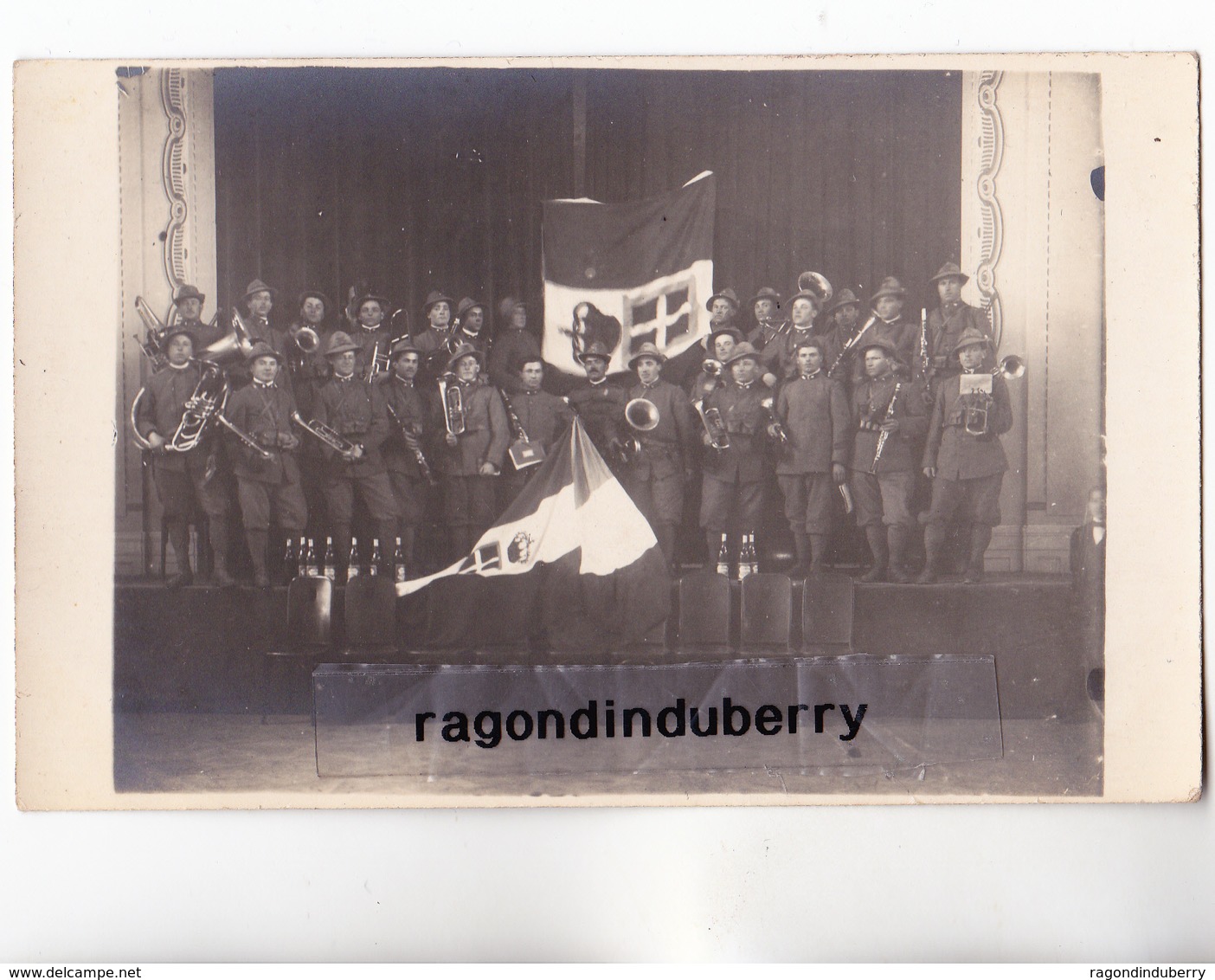 CPA PHOTO - POLOGNE - TESCHEN -CIESZYN - MILITARIA - MUSIQUE Des CHASS ALPINS FRANCAIS Et ITALIENS 1920 Conflit POL TCHE - Pologne