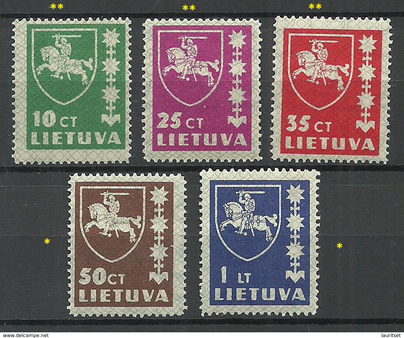 LITAUEN Lithuania 1937/39 Michel 413 - 416 & 432 MNH/MH - Lituania