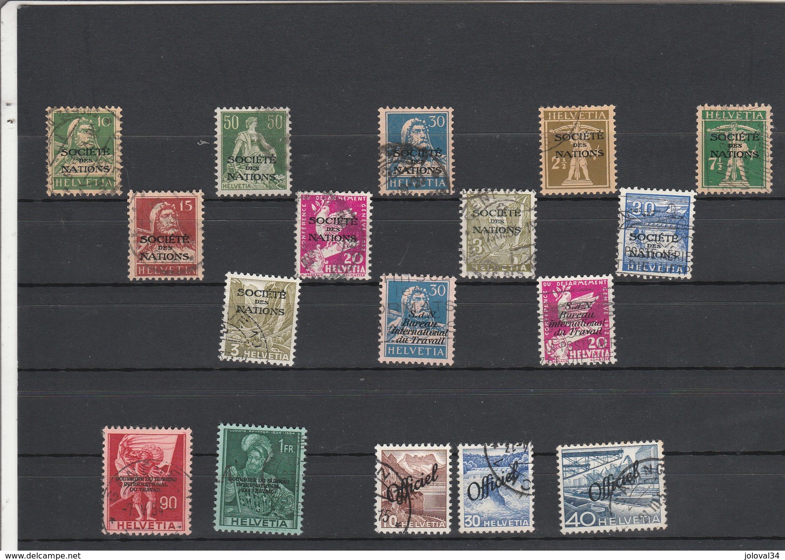 Suisse Lot Collection De 17 Timbres Service Surchargés - Service