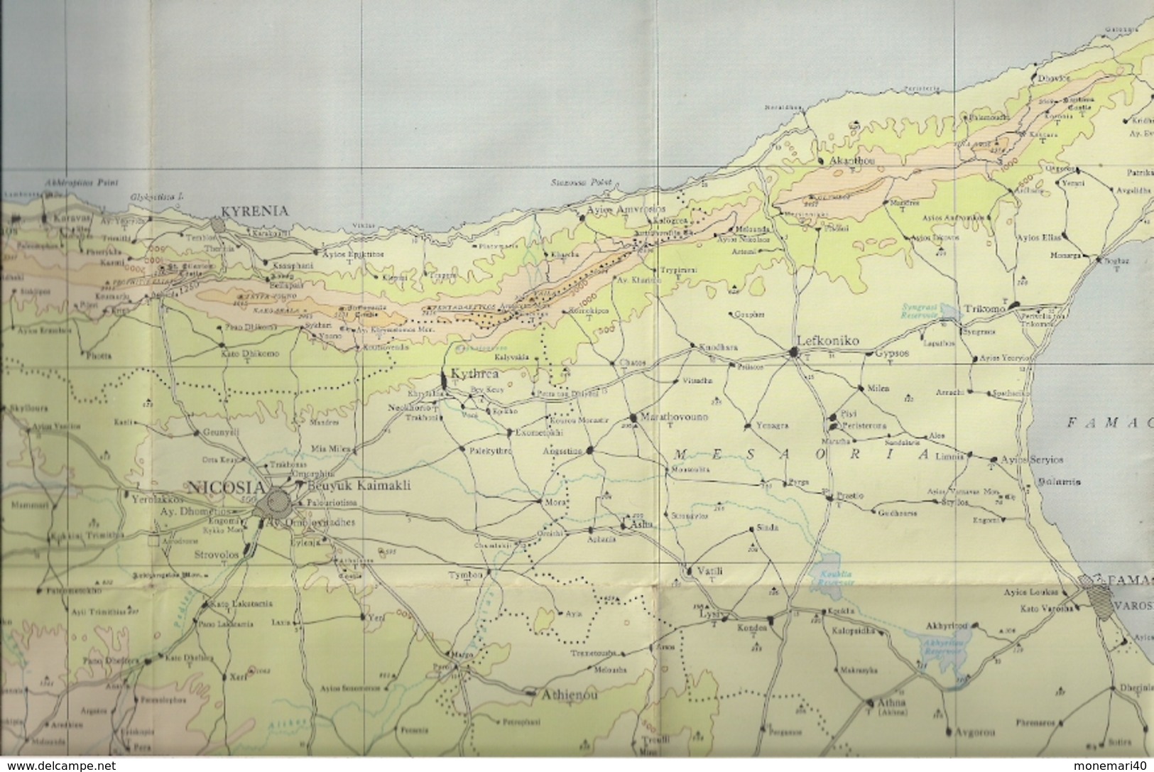 CHYPRE - CARTE GÉOGRAPHIQUE - ADMINISTRATION MAP OF CYPRUS - 1952. - Cartes Géographiques